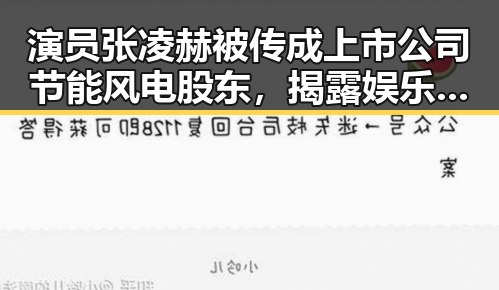 演员张凌赫被传成上市公司节能风电股东，揭露娱乐圈的敬业精神与公司回应的反差